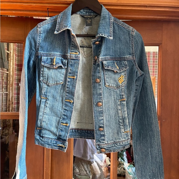 VINTAGE Rocawear Denim Jacket With Custom Beadwork - Picture 5 of 13